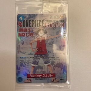 One Piece Monkey D. Luffy U.S. College Basketball Promo Card Gonzaga